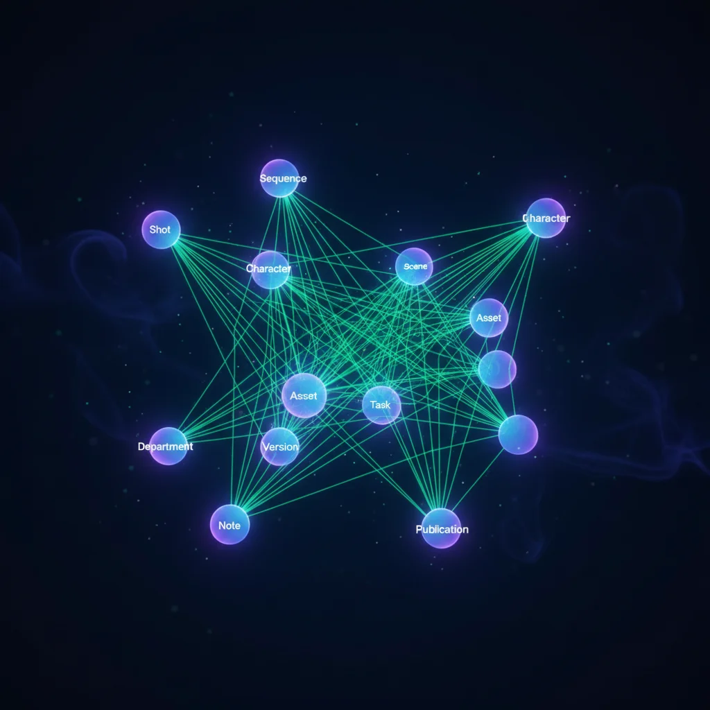 MovieLabs OMC entity relationship diagram with 12 interconnected entity types