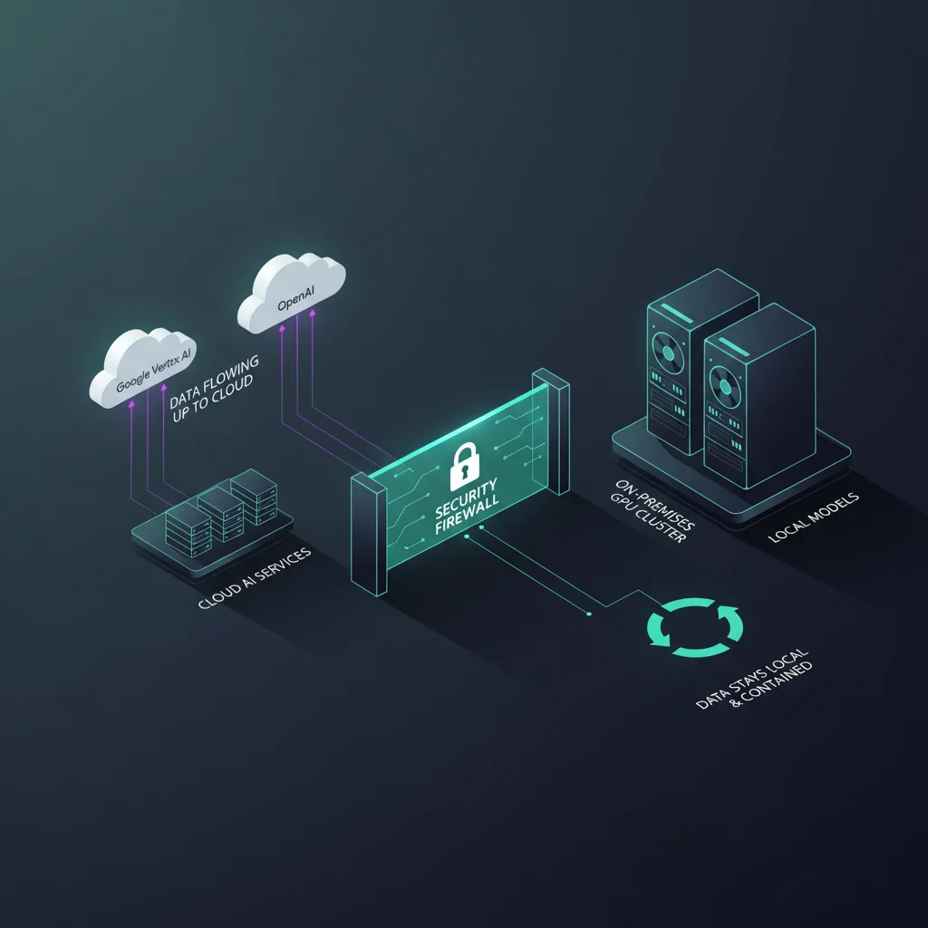 Privacy-first AI architecture with cloud and on-premises processing