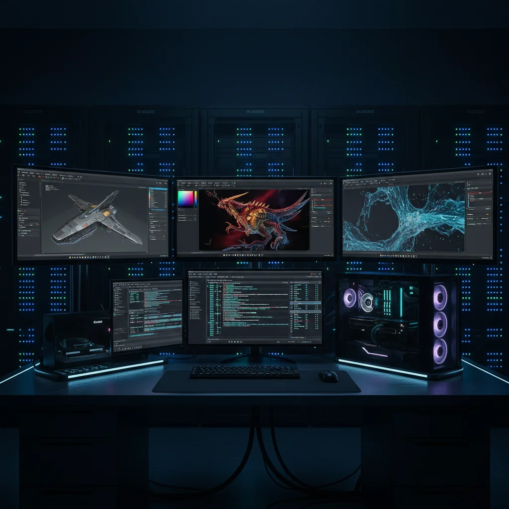 Post-production VFX workstation environment